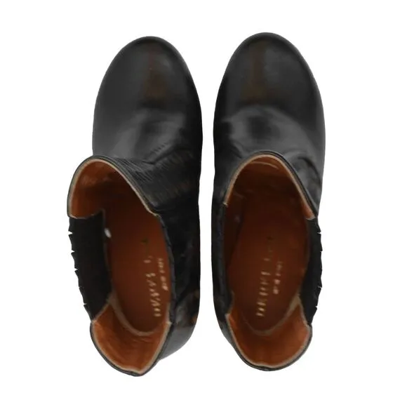 E0 NEW DEREK LAM Emilia Black Leather Laser Cut Boots Shoes Size 37.5 $950