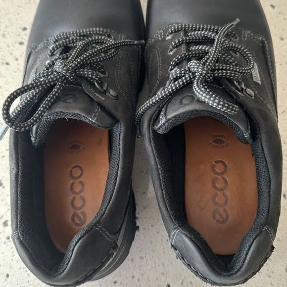 ECCO Men's Rugged Track GORETEX Tie Hiking Black Leather Lace Up Shoes Size 42