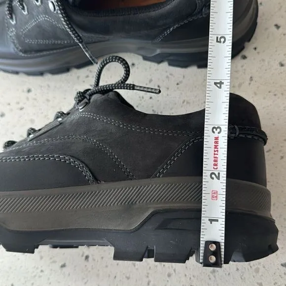 ECCO Men's Rugged Track GORETEX Tie Hiking Black Leather Lace Up Shoes Size 42