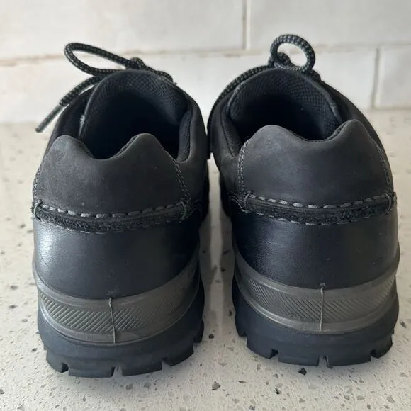 ECCO Men's Rugged Track GORETEX Tie Hiking Black Leather Lace Up Shoes Size 42