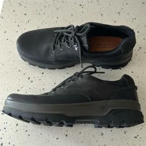 ECCO Men's Rugged Track GORETEX Tie Hiking Black Leather Lace Up Shoes Size 42