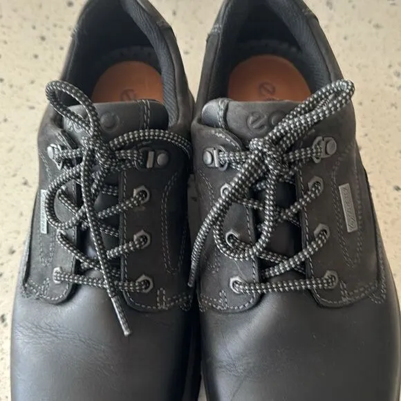 ECCO Men's Rugged Track GORETEX Tie Hiking Black Leather Lace Up Shoes Size 42