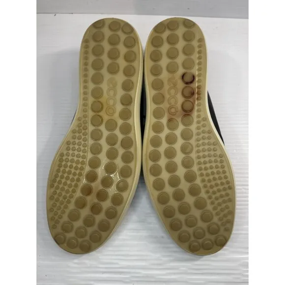 Ecco Men’s Soft 7 Leather Low Top Sneakers Black Sz 12-12.5 US 46 EU Extra Wide