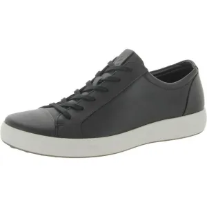 ECCO Mens Soft Black Leather Lace Up Athletic and Training Shoes Sneakers New