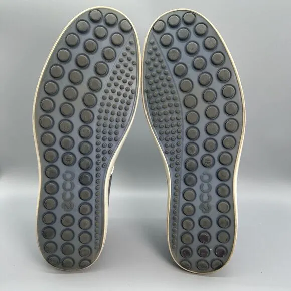 Ecco Soft 7 Mens 13 Shoes Sneakers Suede Nubuck Leather Blue White Danish Design