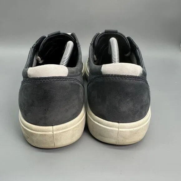 Ecco Soft 7 Mens 13 Shoes Sneakers Suede Nubuck Leather Blue White Danish Design