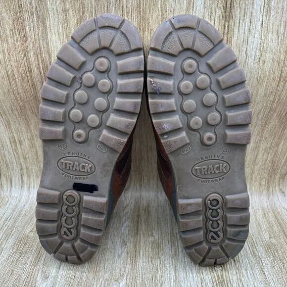 Ecco Track 25 Goretex Men's Size 12 EU 46 Brown Low Top Moc‎ Toe Shoes Leather