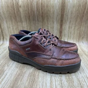 Ecco Track 25 Goretex Men's Size 12 EU 46 Brown Low Top Moc‎ Toe Shoes Leather
