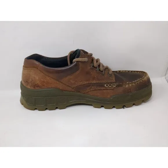 Ecco Track 25 Low Brown‎ Leather GoreTex Moc Toe Shoes Mens Size 42 US 8-8.5