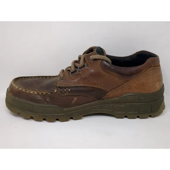 Ecco Track 25 Low Brown‎ Leather GoreTex Moc Toe Shoes Mens Size 42 US 8-8.5