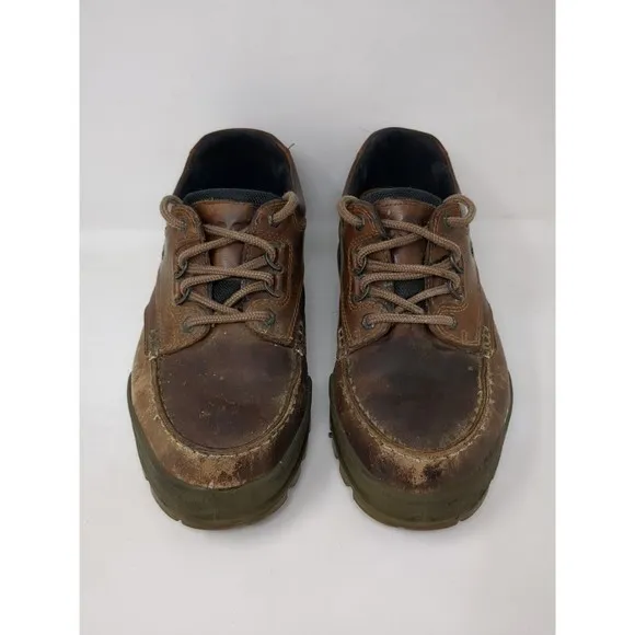 Ecco Track 25 Low Brown‎ Leather GoreTex Moc Toe Shoes Mens Size 42 US 8-8.5