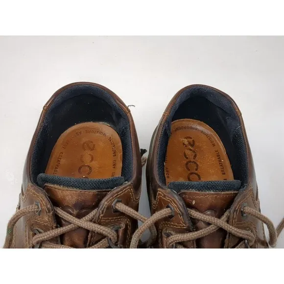 Ecco Track 25 Low Brown‎ Leather GoreTex Moc Toe Shoes Mens Size 42 US 8-8.5