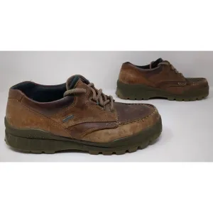 Ecco Track 25 Low Brown‎ Leather GoreTex Moc Toe Shoes Mens Size 42 US 8-8.5