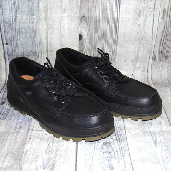 ECCO Track Gore-Tex Black Leather Shoes Mens Size 12-12.5 (EU 46)