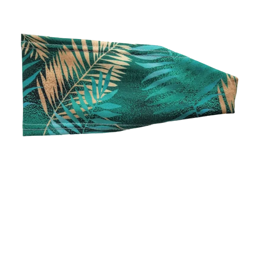 Emerald & Gold Palm Headband | Bay Bands