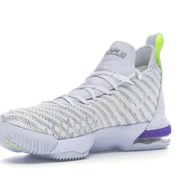 EUC Nike LeBron 16 All-Season ‘Buzz Lightyear’ White/Purple Sneakers- Size 6Y