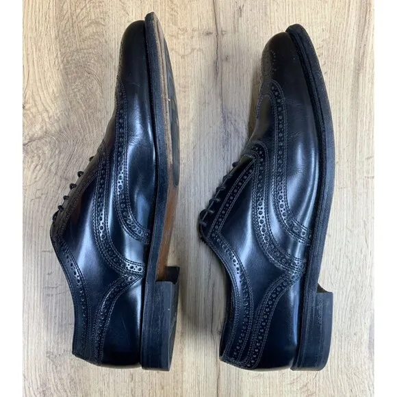 FLORSHEIM Men's Shoes Full Brogue Wingtip Oxfords Black Leather Size 10D