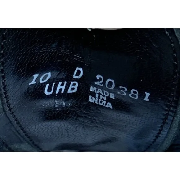 FLORSHEIM Men's Shoes Full Brogue Wingtip Oxfords Black Leather Size 10D