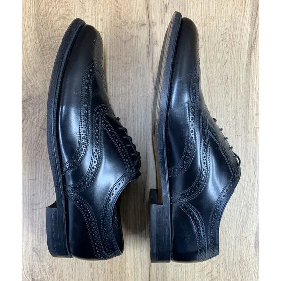 FLORSHEIM Men's Shoes Full Brogue Wingtip Oxfords Black Leather Size 10D