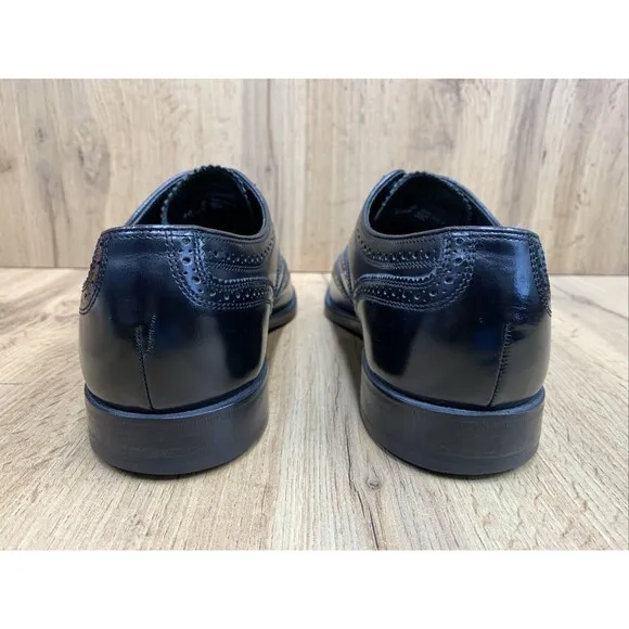 FLORSHEIM Men's Shoes Full Brogue Wingtip Oxfords Black Leather Size 10D