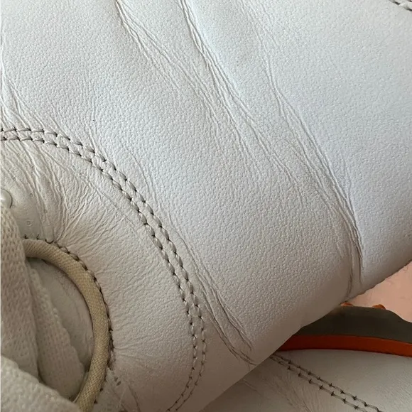 FootJoy DryJoys 53649 Tour White Leather Orange Spikeless Golf Shoes Mens Size 9
