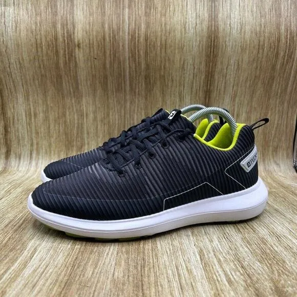 Footjoy Flex XP Golf Shoes Men's‎ Size 7 M Black White Soft Spikes Knit 56253