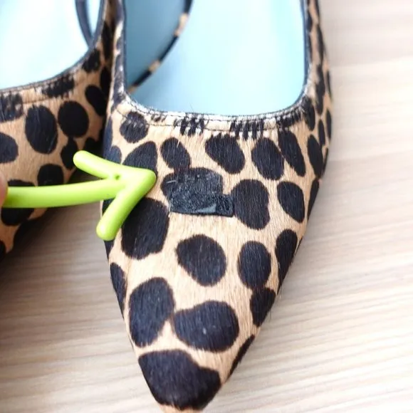 FRANCES VALENTINE Shoes 7 Sandals Leopard Pump Heels Pointed Court Elizabeth
