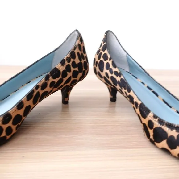 FRANCES VALENTINE Shoes 7 Sandals Leopard Pump Heels Pointed Court Elizabeth