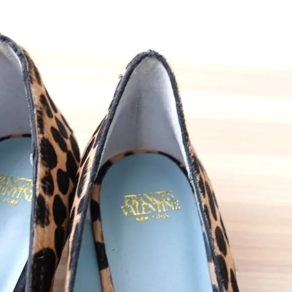 FRANCES VALENTINE Shoes 7 Sandals Leopard Pump Heels Pointed Court Elizabeth