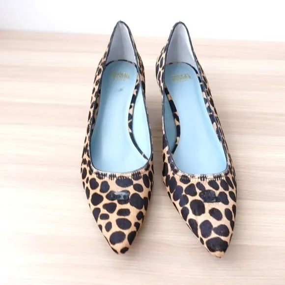 FRANCES VALENTINE Shoes 7 Sandals Leopard Pump Heels Pointed Court Elizabeth