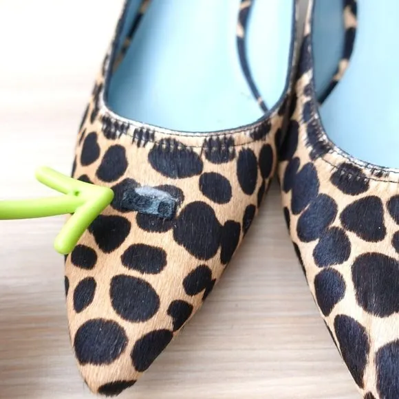 FRANCES VALENTINE Shoes 7 Sandals Leopard Pump Heels Pointed Court Elizabeth