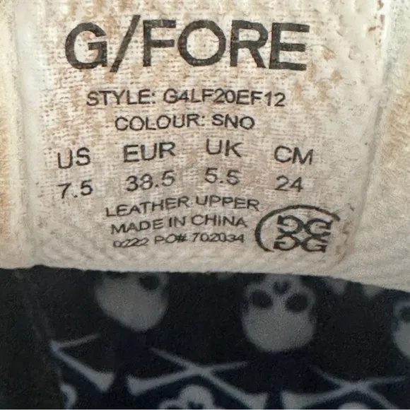 G/FORCE PERFORATED DISRUPTOR WHITE GOLF SHOES SIZE 7.5