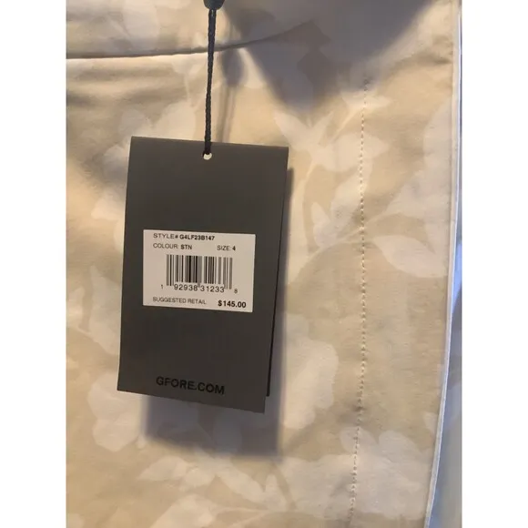 G/FORE Tonal Floral Women's Skort Size 4 Tan Golf NWT MSRP $145