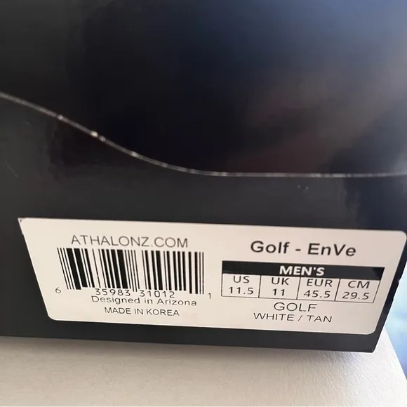 Golf Shoes Athalonz EnVe White/Tan US 11.5  Men's Spikeless Sole NIB