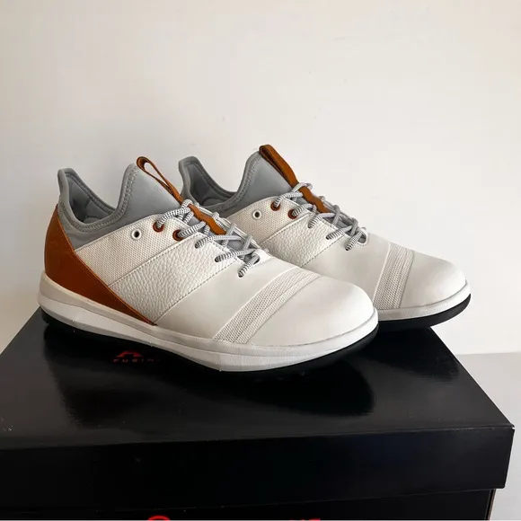 Golf Shoes Athalonz EnVe White/Tan US 11.5  Men's Spikeless Sole NIB