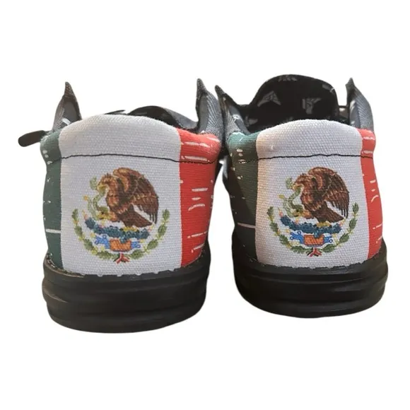 HEYDUDE Mexican Flag Wally Funk Hecho Mexico HTF Shoes, RARE