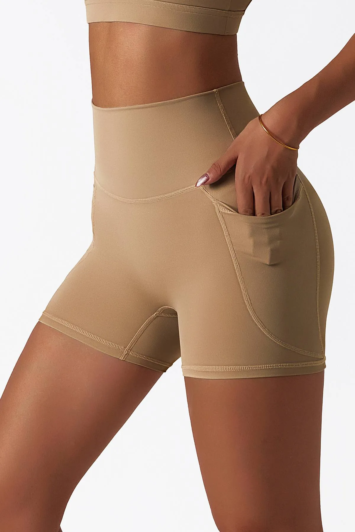 High-Rise Biker Shorts with Pockets