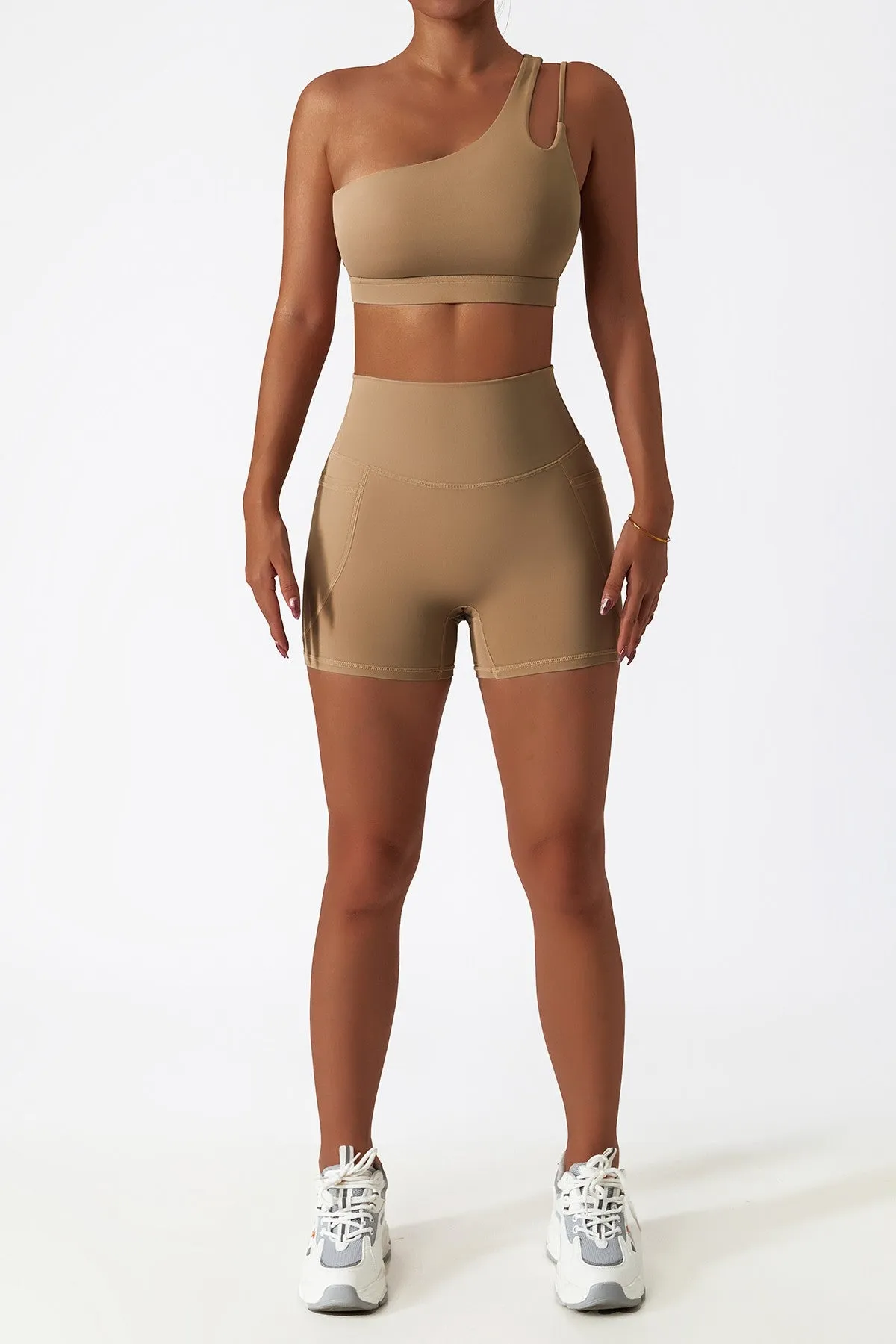 High-Rise Biker Shorts with Pockets
