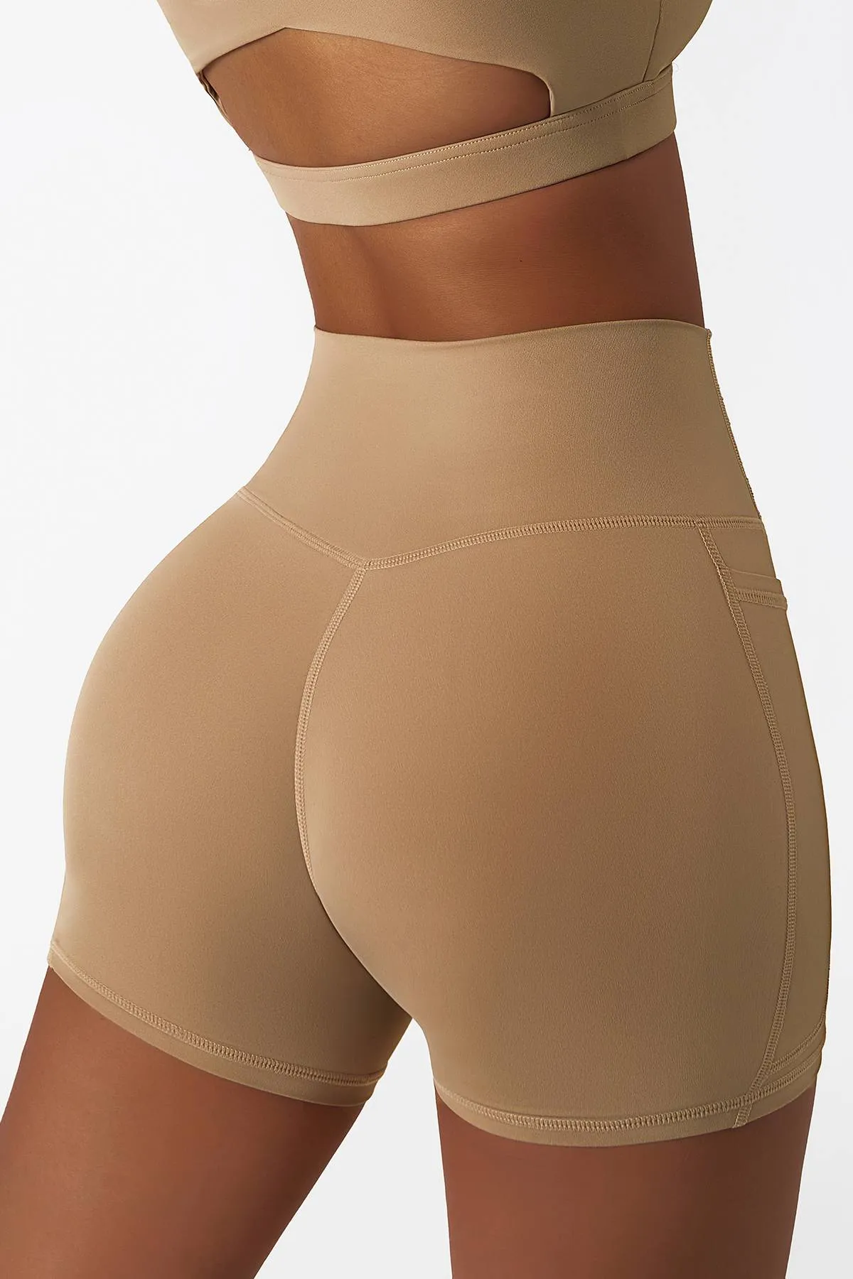 High-Rise Biker Shorts with Pockets