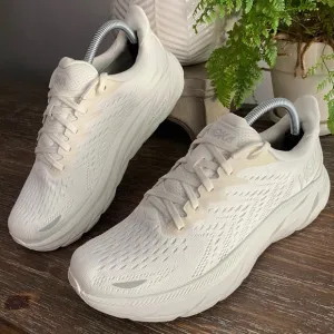 Hoka Clifton 8 Athleisure Athletic Running Sneakers Shoes Women’s 9B White