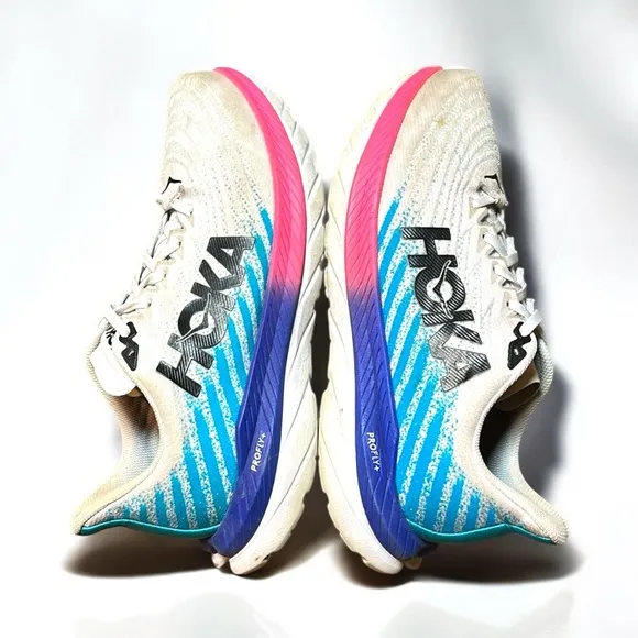 HOKA Mach 5 Running Shoes in White/Scuba Blue Men’s Size 11 1/2