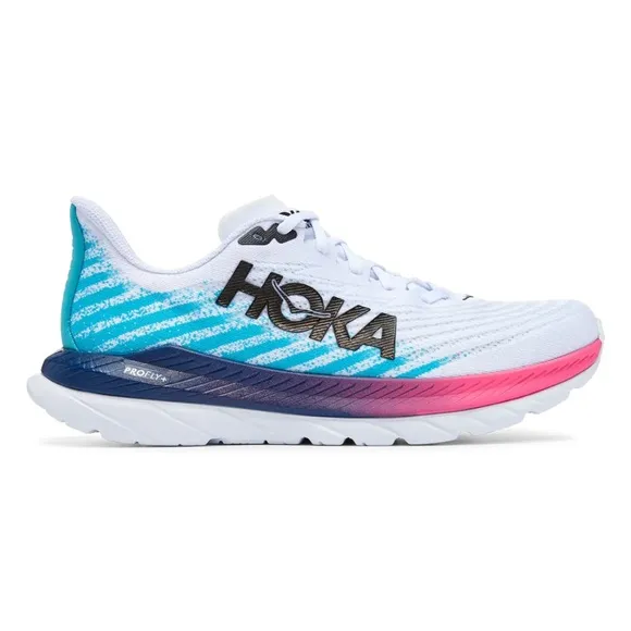 HOKA Mach 5 Running Shoes in White/Scuba Blue Men’s Size 11 1/2