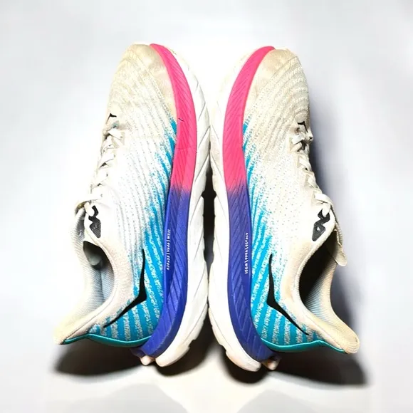 HOKA Mach 5 Running Shoes in White/Scuba Blue Men’s Size 11 1/2