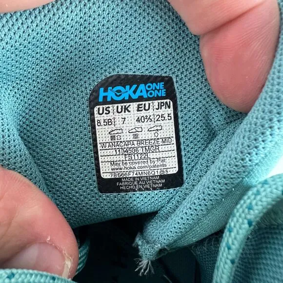 Hoka One One Anacapa Breeze Mid Womens 8.5 Blue Green Running Athletic Shoes