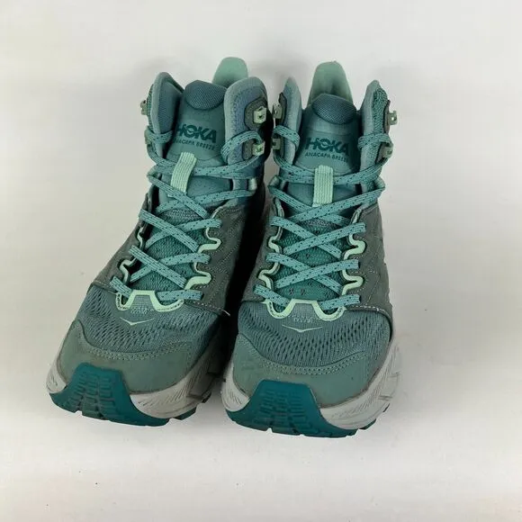 Hoka One One Anacapa Breeze Mid Womens 8.5 Blue Green Running Athletic Shoes