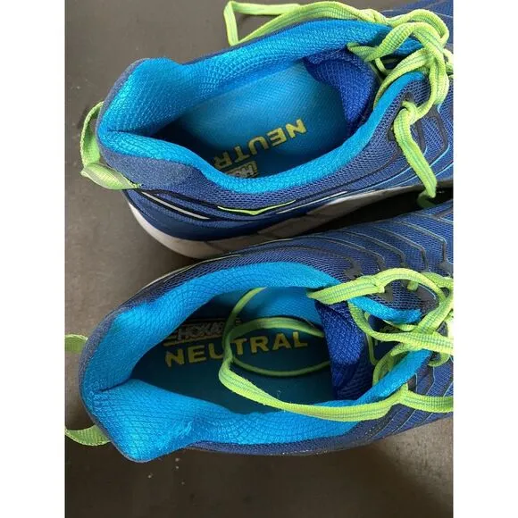 Hoka One One Clifton 4 Men's 13‎ Blue Teal Trail Hiking Running Shoes 🇺🇸