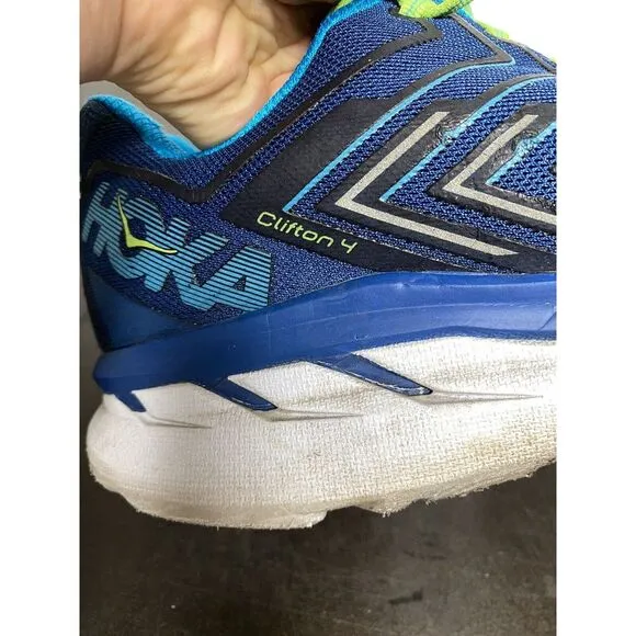 Hoka One One Clifton 4 Men's 13‎ Blue Teal Trail Hiking Running Shoes 🇺🇸