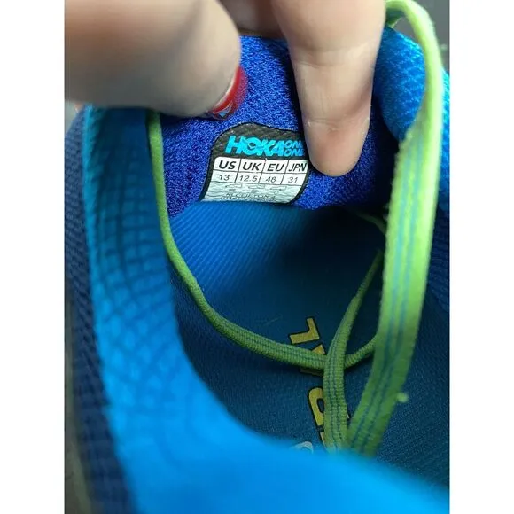 Hoka One One Clifton 4 Men's 13‎ Blue Teal Trail Hiking Running Shoes 🇺🇸