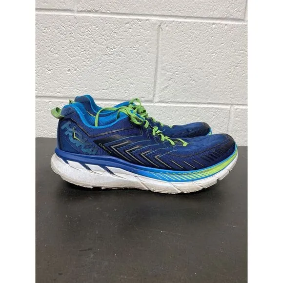 Hoka One One Clifton 4 Men's 13‎ Blue Teal Trail Hiking Running Shoes 🇺🇸