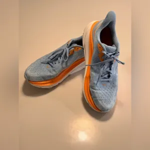Hoka One One Clifton 9 Womens Size 10B Blue Orange Running Walking Casual Shoes